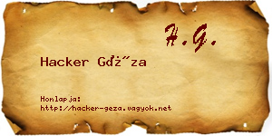 Hacker Géza névjegykártya
